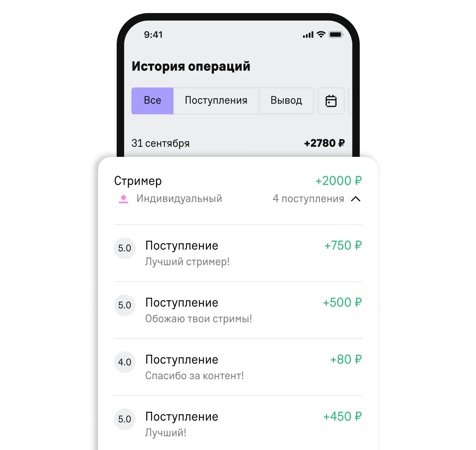 Отслеживайте статистику о&nbsp;полученных донатах в&nbsp;профиле